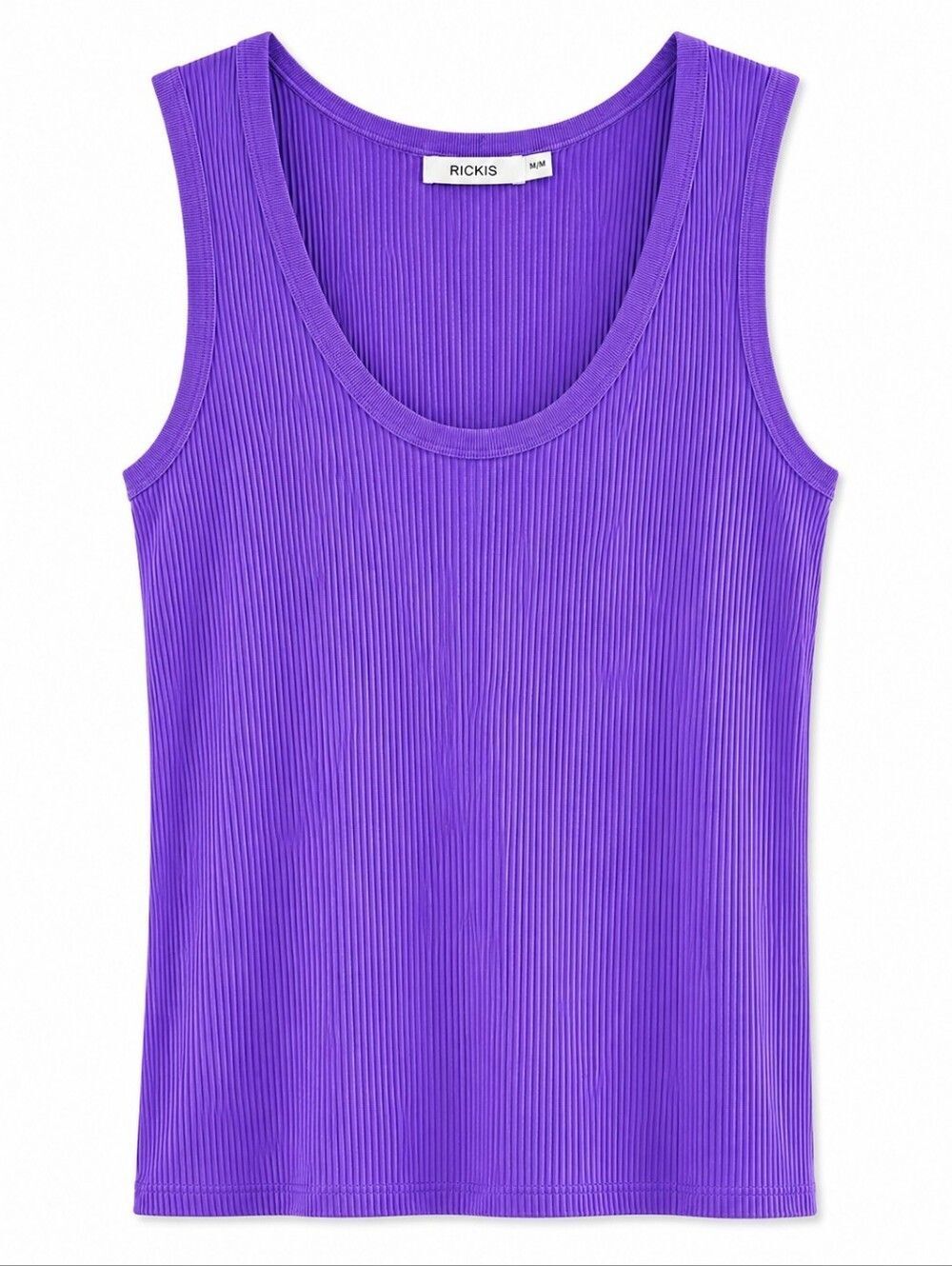 Ricki’s Vibrant Purple Nylon Knit Ribbed Scoop Neck Tank – Size XL Like New